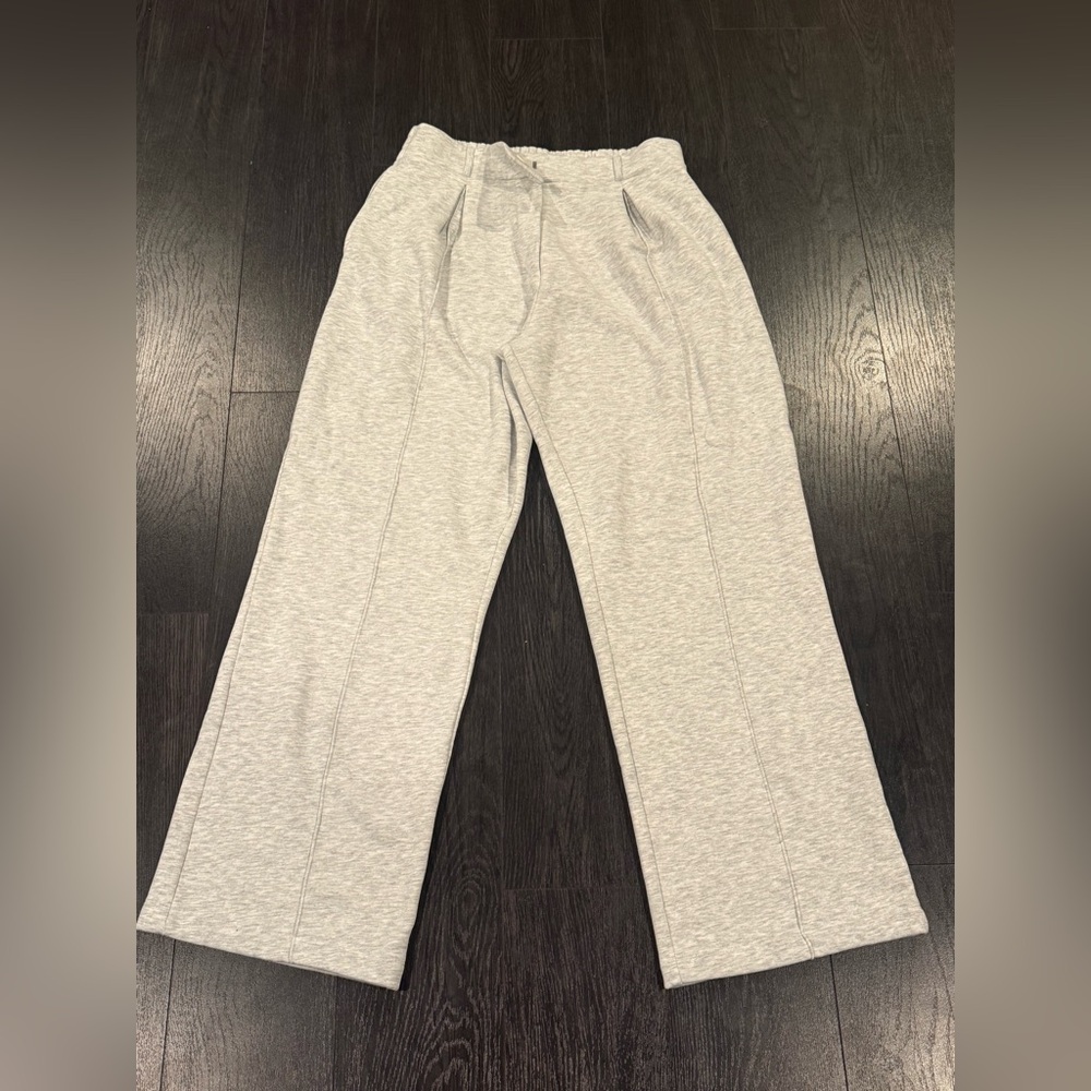 ASOS Gray High-Waisted Wide-leg Tailored Sweatpant Trousers